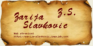 Zarija Slavković vizit kartica
